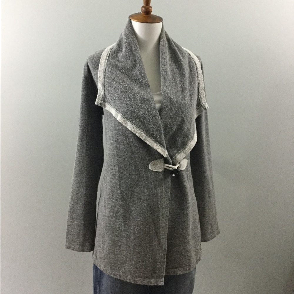 JACK French Terry Gray Cardigan Size S - Picture 4 of 7